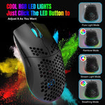 Chuột RGB có dây và không dây HXSJ T66 ba chế độ 2.4G BT5.3 có thể sạc lại, T66