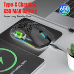 Chuột RGB có dây và không dây HXSJ T66 ba chế độ 2.4G BT5.3 có thể sạc lại, T66