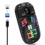 Chuột không dây RGB trong suốt HXSJ T200 hai chế độ 2.4G BT5.0, T200