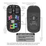 Chuột không dây RGB trong suốt HXSJ T200 hai chế độ 2.4G BT5.0, T200