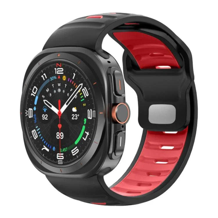 Dây đồng hồ silicone hai màu sọc, dành cho Samsung Galaxy Watch Ultra 47mm / Ultra 2025