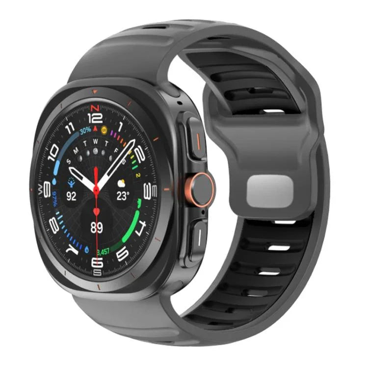 Dây đồng hồ silicone hai màu sọc, dành cho Samsung Galaxy Watch Ultra 47mm / Ultra 2025
