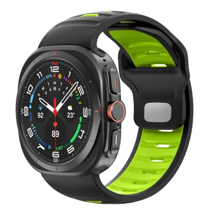 Dây đồng hồ silicone hai màu sọc, dành cho Samsung Galaxy Watch Ultra 47mm / Ultra 2025