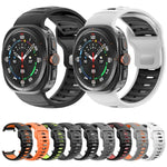 Dây đồng hồ silicone hai màu sọc, dành cho Samsung Galaxy Watch Ultra 47mm / Ultra 2025