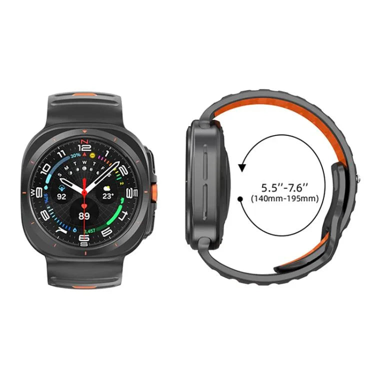 Dây đồng hồ silicone hai màu sọc, dành cho Samsung Galaxy Watch Ultra 47mm / Ultra 2025