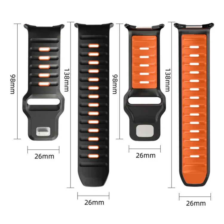 Dây đồng hồ silicone hai màu sọc, dành cho Samsung Galaxy Watch Ultra 47mm / Ultra 2025