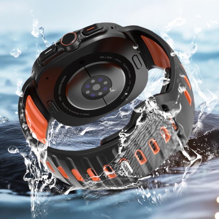 Dây đồng hồ silicone hai màu sọc, dành cho Samsung Galaxy Watch Ultra 47mm / Ultra 2025