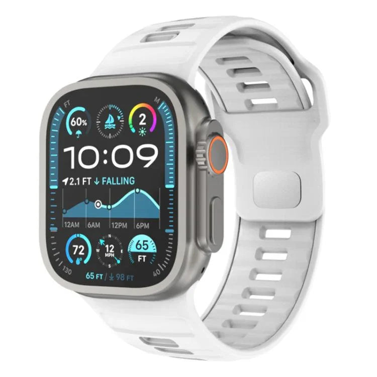 Dây đồng hồ silicone khóa ngược caro, dành cho Apple Watch 46mm / 49mm / 45mm / 44mm