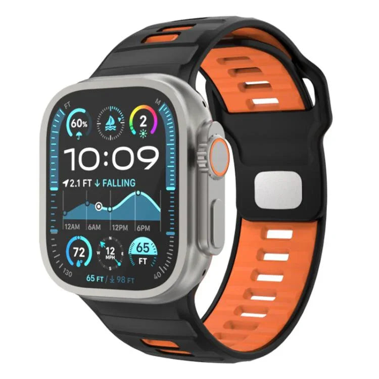 Dây đồng hồ silicone khóa ngược caro, dành cho Apple Watch 46mm / 49mm / 45mm / 44mm