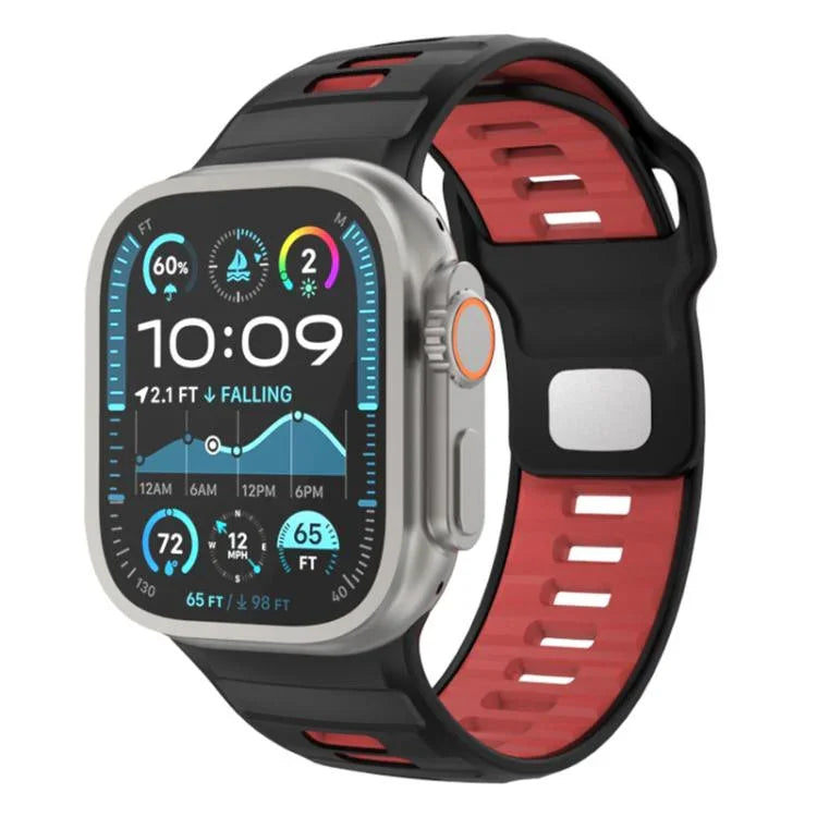 Dây đồng hồ silicone khóa ngược caro, dành cho Apple Watch 46mm / 49mm / 45mm / 44mm