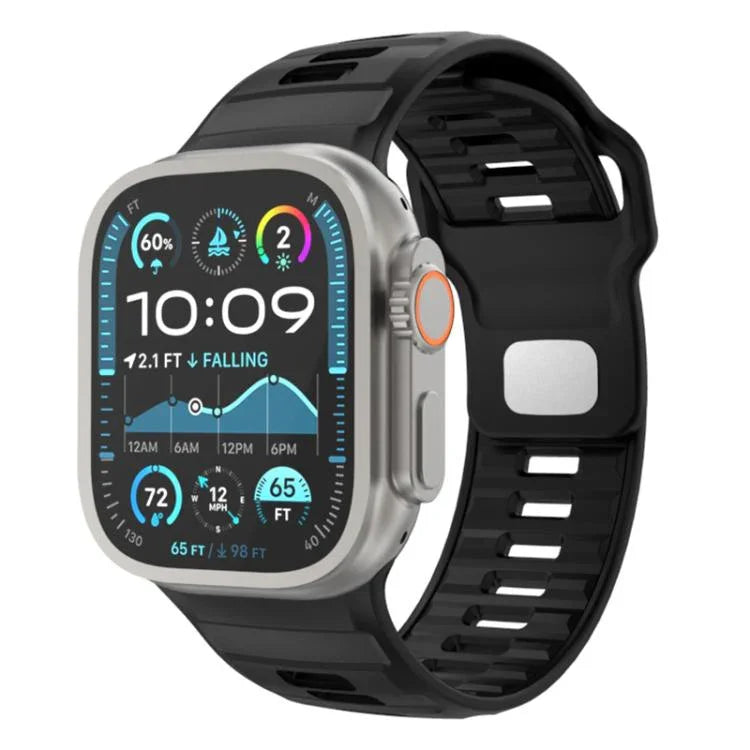Dây đồng hồ silicone khóa ngược caro, dành cho Apple Watch 46mm / 49mm / 45mm / 44mm