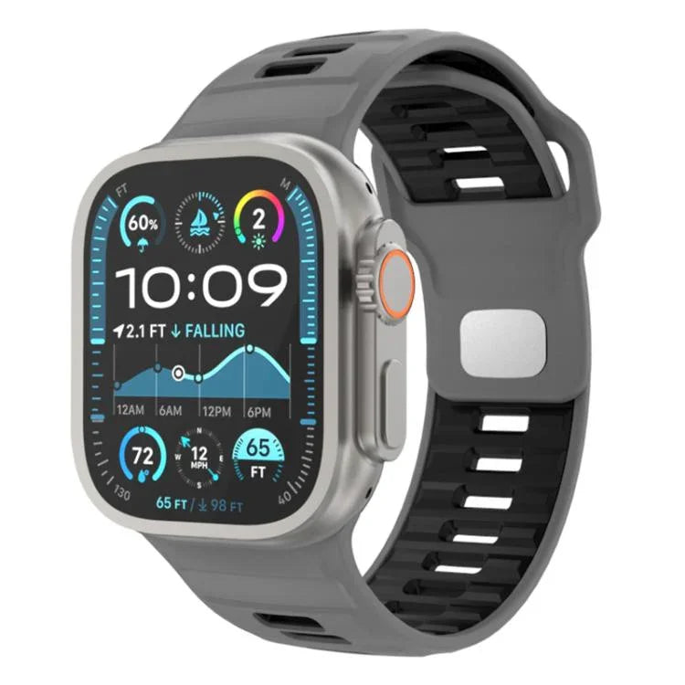 Dây đồng hồ silicone khóa ngược caro, dành cho Apple Watch 46mm / 49mm / 45mm / 44mm