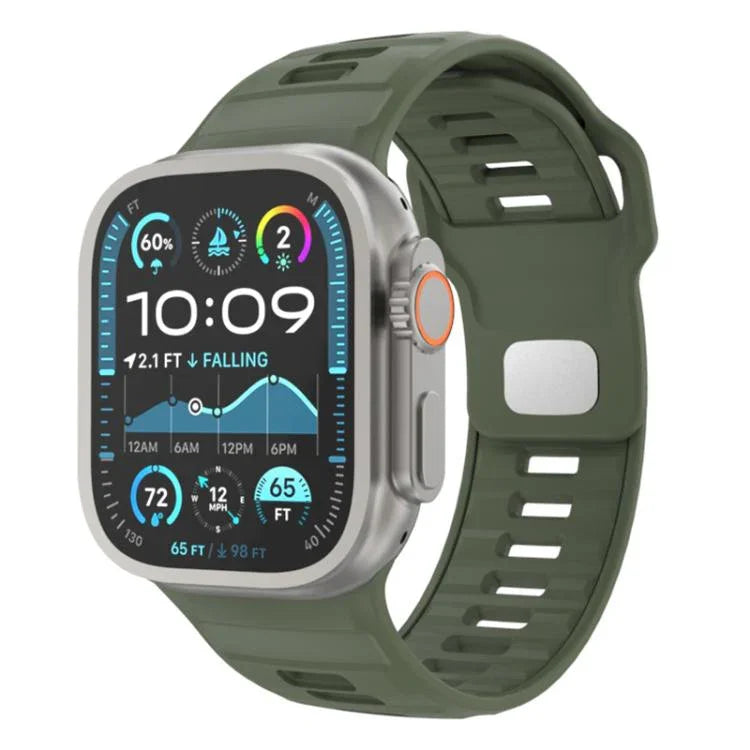 Dây đồng hồ silicone khóa ngược caro, dành cho Apple Watch 46mm / 49mm / 45mm / 44mm