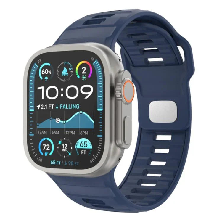 Dây đồng hồ silicone khóa ngược caro, dành cho Apple Watch 46mm / 49mm / 45mm / 44mm