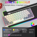 Bàn phím màng có dây HXSJ V400 phối màu RGB đèn nền 63 phím, chiều dài cáp: 1,7m, V400 Be + Xám, V400 Xám + Be, V400 Be + Xám + Cam, V400 Xám + Be + Cam