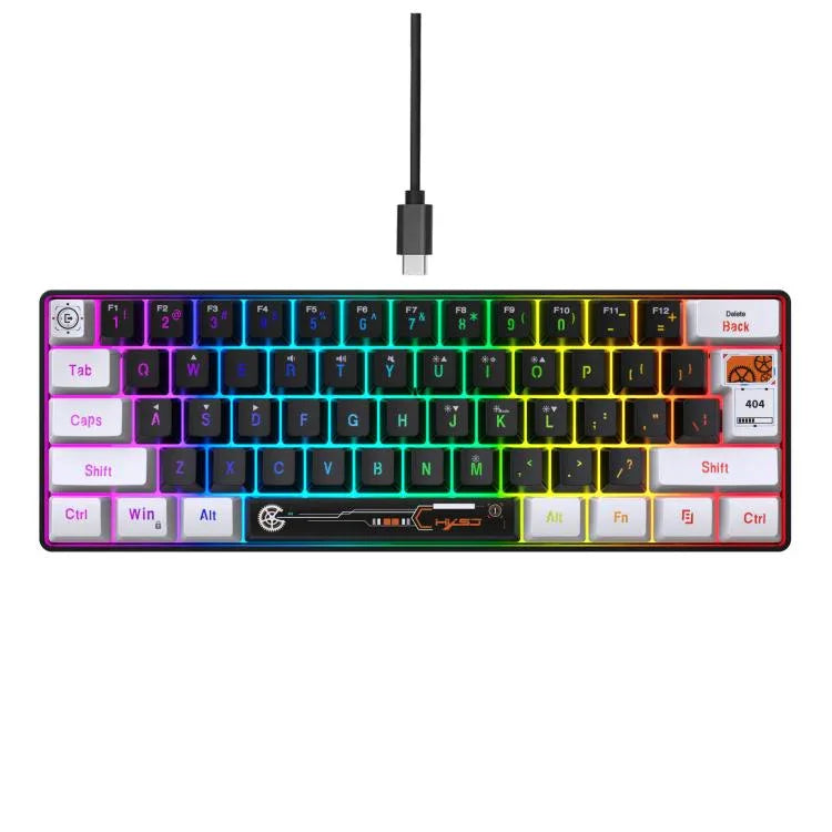 Bàn phím màng có dây HXSJ V700WB RGB đèn nền 61 phím, chiều dài cáp: 1,7m, V700WB