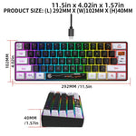Bàn phím màng có dây HXSJ V700WB RGB đèn nền 61 phím, chiều dài cáp: 1,7m, V700WB