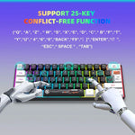 Bàn phím màng có dây HXSJ V700WB RGB đèn nền 61 phím, chiều dài cáp: 1,7m, V700WB