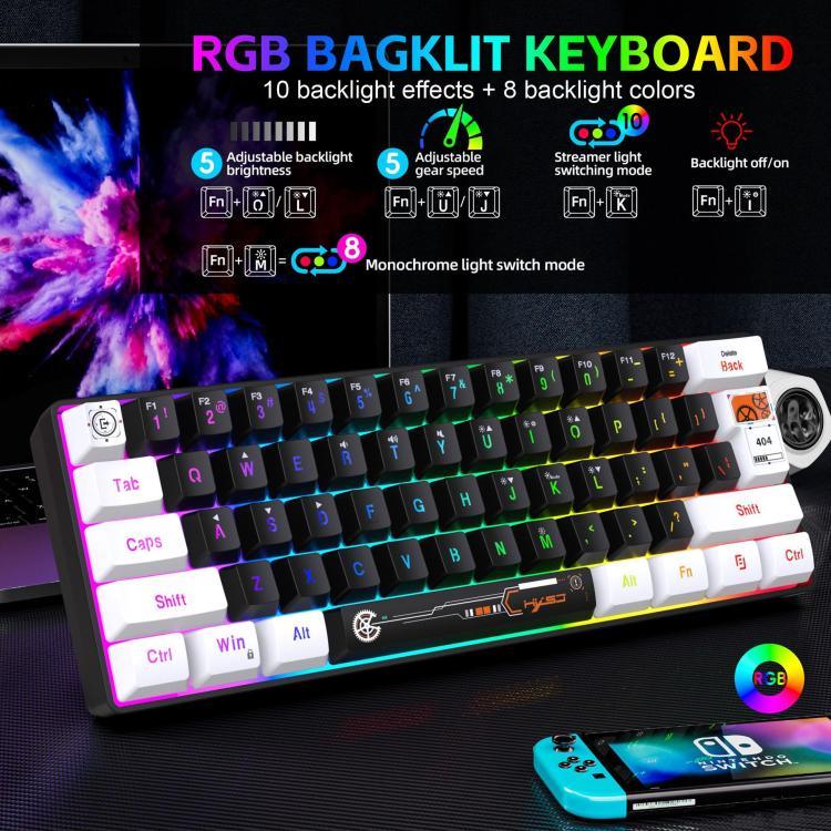 Bàn phím màng có dây HXSJ V700WB RGB đèn nền 61 phím, chiều dài cáp: 1,7m, V700WB