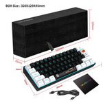 Bàn phím màng có dây HXSJ V700WB RGB đèn nền 61 phím, chiều dài cáp: 1,7m, V700WB