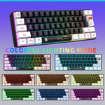 Bàn phím màng có dây HXSJ V700WB RGB đèn nền 61 phím, chiều dài cáp: 1,7m, V700WB