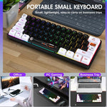 Bàn phím màng có dây HXSJ V700WB RGB đèn nền 61 phím, chiều dài cáp: 1,7m, V700WB