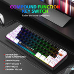 Bàn phím màng có dây HXSJ V700WB RGB đèn nền 61 phím, chiều dài cáp: 1,7m, V700WB
