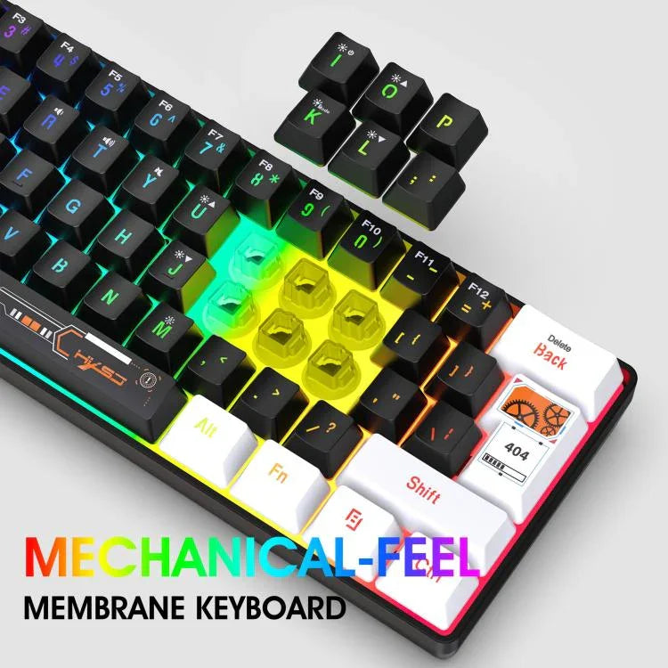 Bàn phím màng có dây HXSJ V700WB RGB đèn nền 61 phím, chiều dài cáp: 1,7m, V700WB