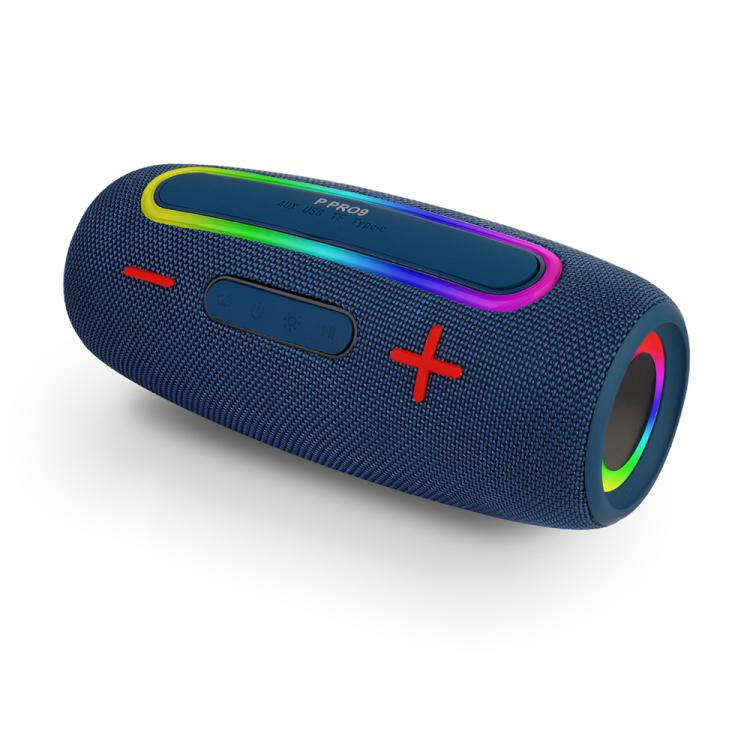 Loa không dây RGB ngoài trời PRO9 20W chống nước IPX6, loa thanh stereo kèm loa siêu trầm