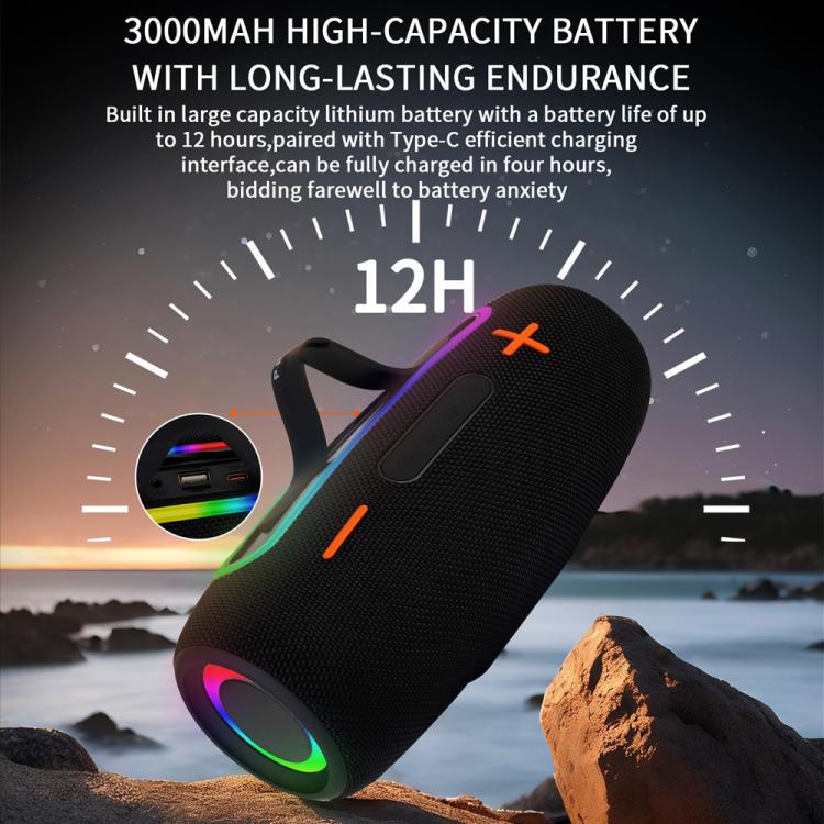 Loa không dây RGB ngoài trời PRO9 20W chống nước IPX6, loa thanh stereo kèm loa siêu trầm