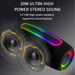 Loa không dây RGB ngoài trời PRO9 20W chống nước IPX6, loa thanh stereo kèm loa siêu trầm