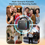 Loa Bluetooth RGB di động MS6K cho karaoke ngoài trời, không mic hoặc mic đôi