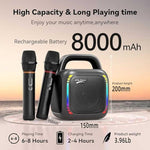 Loa Bluetooth RGB di động MS6K cho karaoke ngoài trời, không mic hoặc mic đôi