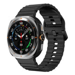 For Samsung Galaxy Watch8 Classic 46mm / Watch8 44mm / 40mm xDfind Wavy Grain Stitched Silicone Watch Band, L
