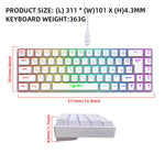 Bàn phím cơ có dây phiên bản Nga HXSJ V200 RGB đèn nền 68 phím, chiều dài cáp: 1,7m, V200 phiên bản Nga trắng