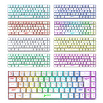 Bàn phím cơ có dây phiên bản Nga HXSJ V200 RGB đèn nền 68 phím, chiều dài cáp: 1,7m, V200 phiên bản Nga trắng