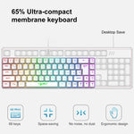 Bàn phím cơ có dây phiên bản Nga HXSJ V200 RGB đèn nền 68 phím, chiều dài cáp: 1,7m, V200 phiên bản Nga trắng