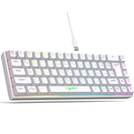 Bàn phím cơ có dây phiên bản Nga HXSJ V200 RGB đèn nền 68 phím, chiều dài cáp: 1,7m, V200 phiên bản Nga trắng