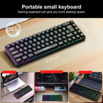 Bàn phím cơ có dây phiên bản Nga HXSJ V200 RGB đèn nền 68 phím, chiều dài cáp: 1,7m, V200 phiên bản Nga trắng