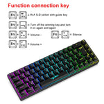 Bàn phím cơ có dây phiên bản Nga HXSJ V200 RGB đèn nền 68 phím, chiều dài cáp: 1,7m, V200 phiên bản Nga trắng
