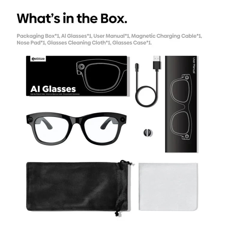 Kính AI Zeblaze Eyewear Hỗ trợ chụp ảnh Âm thanh mở tai Trợ lý AI