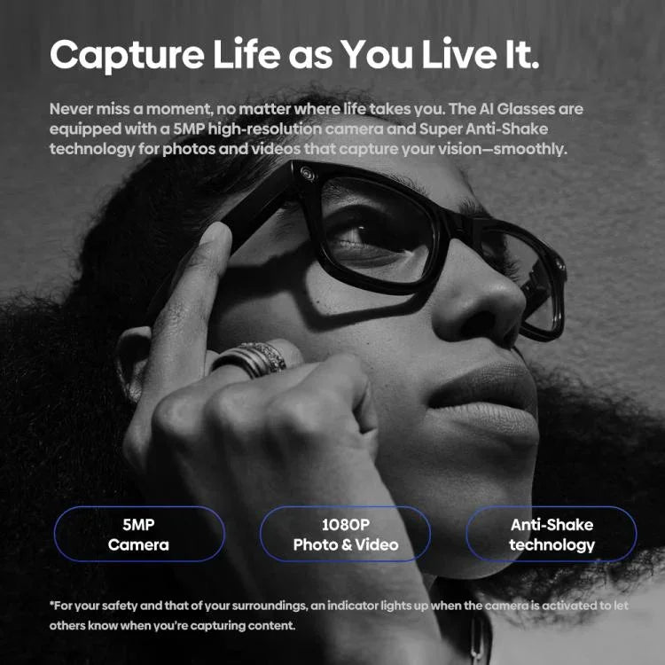 Kính AI Zeblaze Eyewear Hỗ trợ chụp ảnh Âm thanh mở tai Trợ lý AI
