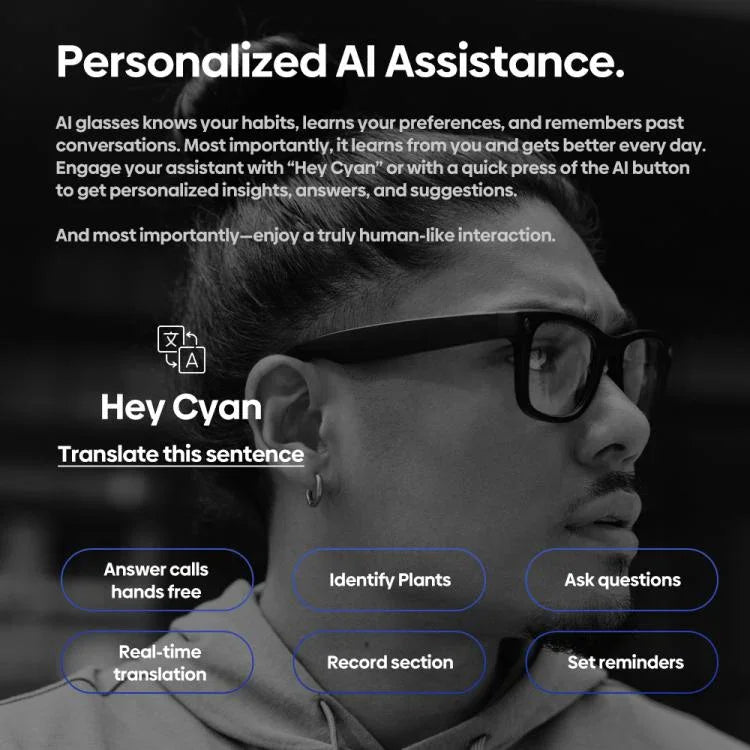 Kính AI Zeblaze Eyewear Hỗ trợ chụp ảnh Âm thanh mở tai Trợ lý AI