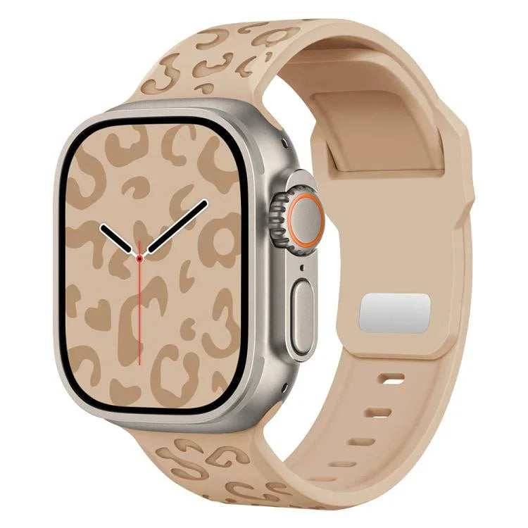 Dây đồng hồ silicone khóa lõm họa tiết báo, dành cho Apple Watch 46mm / 49mm / 45mm / 44mm, dành cho Apple Watch 42mm / 41mm / 40mm / 38mm