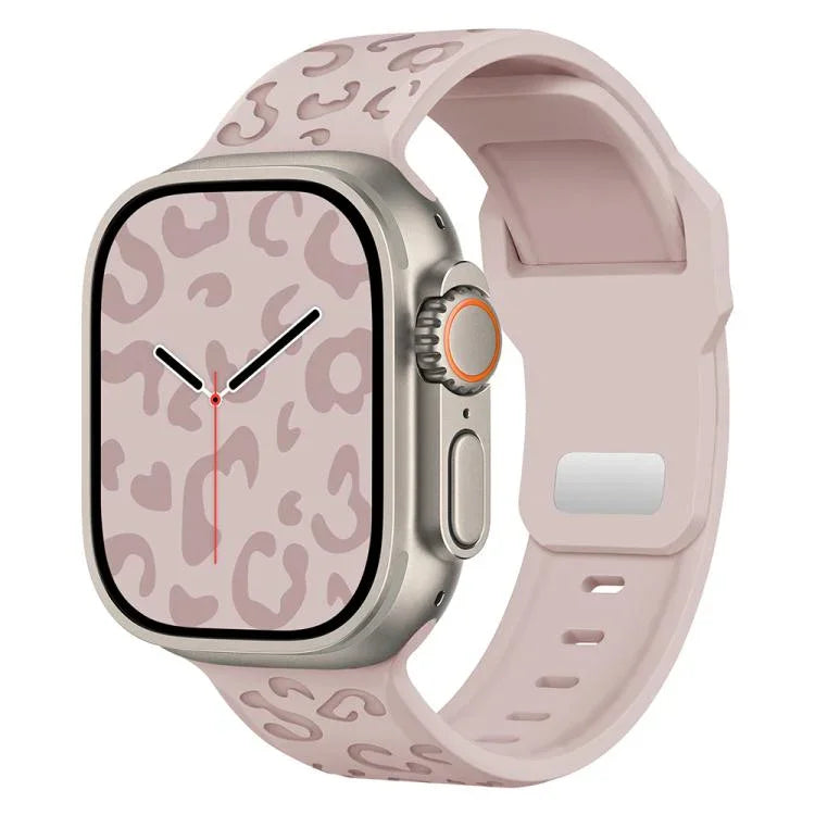Dây đồng hồ silicone khóa lõm họa tiết báo, dành cho Apple Watch 46mm / 49mm / 45mm / 44mm, dành cho Apple Watch 42mm / 41mm / 40mm / 38mm