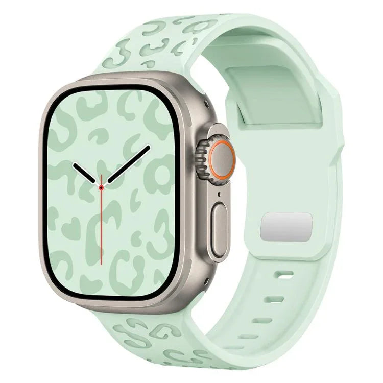 Dây đồng hồ silicone khóa lõm họa tiết báo, dành cho Apple Watch 46mm / 49mm / 45mm / 44mm, dành cho Apple Watch 42mm / 41mm / 40mm / 38mm
