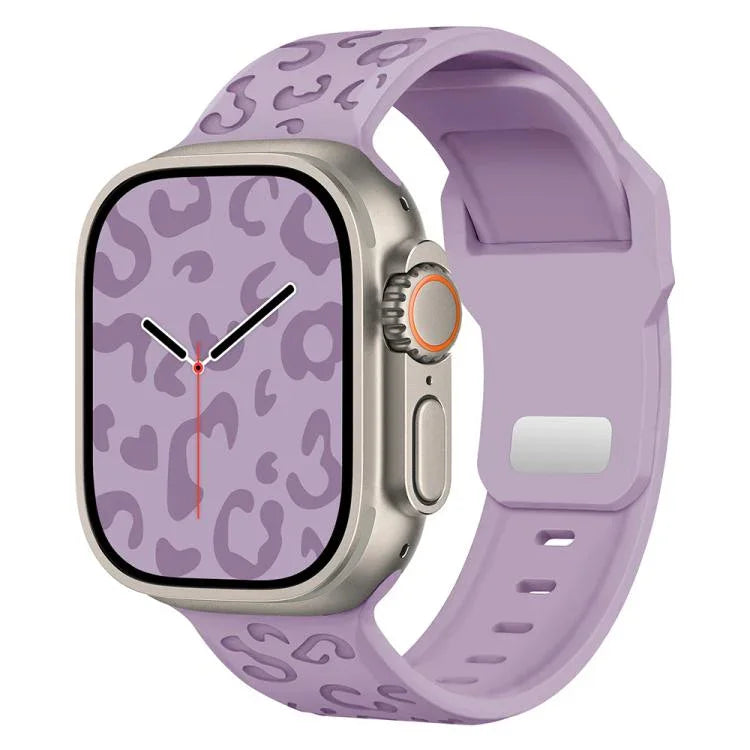 Dây đồng hồ silicone khóa lõm họa tiết báo, dành cho Apple Watch 46mm / 49mm / 45mm / 44mm, dành cho Apple Watch 42mm / 41mm / 40mm / 38mm