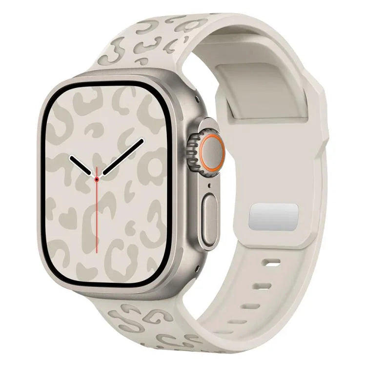 Dây đồng hồ silicone khóa lõm họa tiết báo, dành cho Apple Watch 46mm / 49mm / 45mm / 44mm, dành cho Apple Watch 42mm / 41mm / 40mm / 38mm