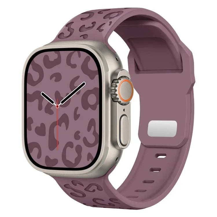 Dây đồng hồ silicone khóa lõm họa tiết báo, dành cho Apple Watch 46mm / 49mm / 45mm / 44mm, dành cho Apple Watch 42mm / 41mm / 40mm / 38mm