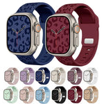 Dây đồng hồ silicone khóa lõm họa tiết báo, dành cho Apple Watch 46mm / 49mm / 45mm / 44mm, dành cho Apple Watch 42mm / 41mm / 40mm / 38mm